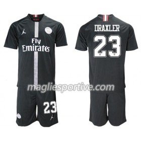 Completo Calcio Paris Saint Germain Draxler 23 Jordan Giallo Bambino Divisa Terza 2018/2019